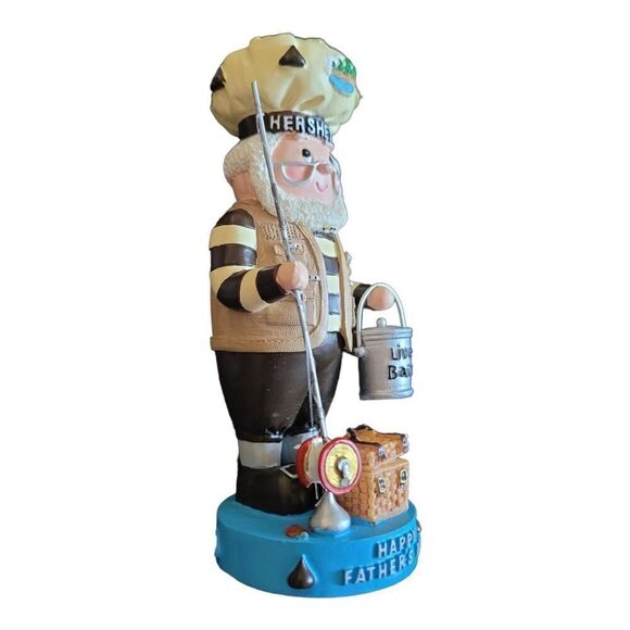 Hersheys Chocolate Happy Fathers Day Kurt Adler Elf Figure Dad Fishing Live Bait - Picture 5 of 6